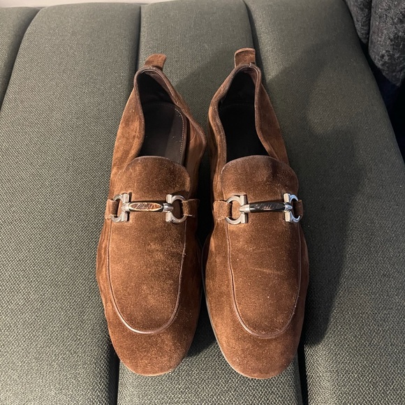 ferragamo Suade loafers size 9 1/2 fits 9.5-10